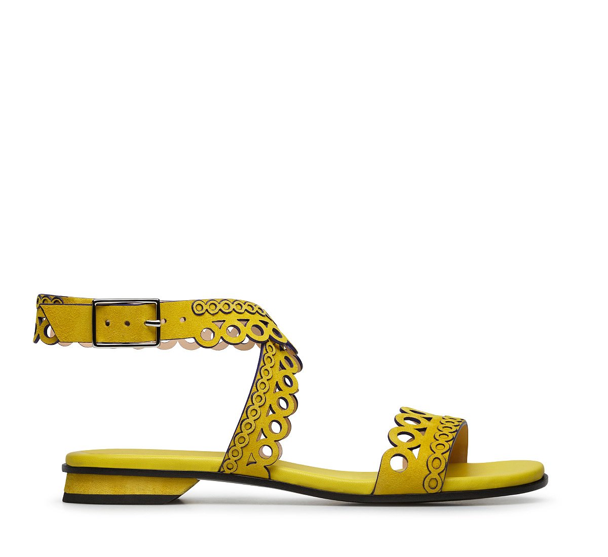Sandals with perforated pattern