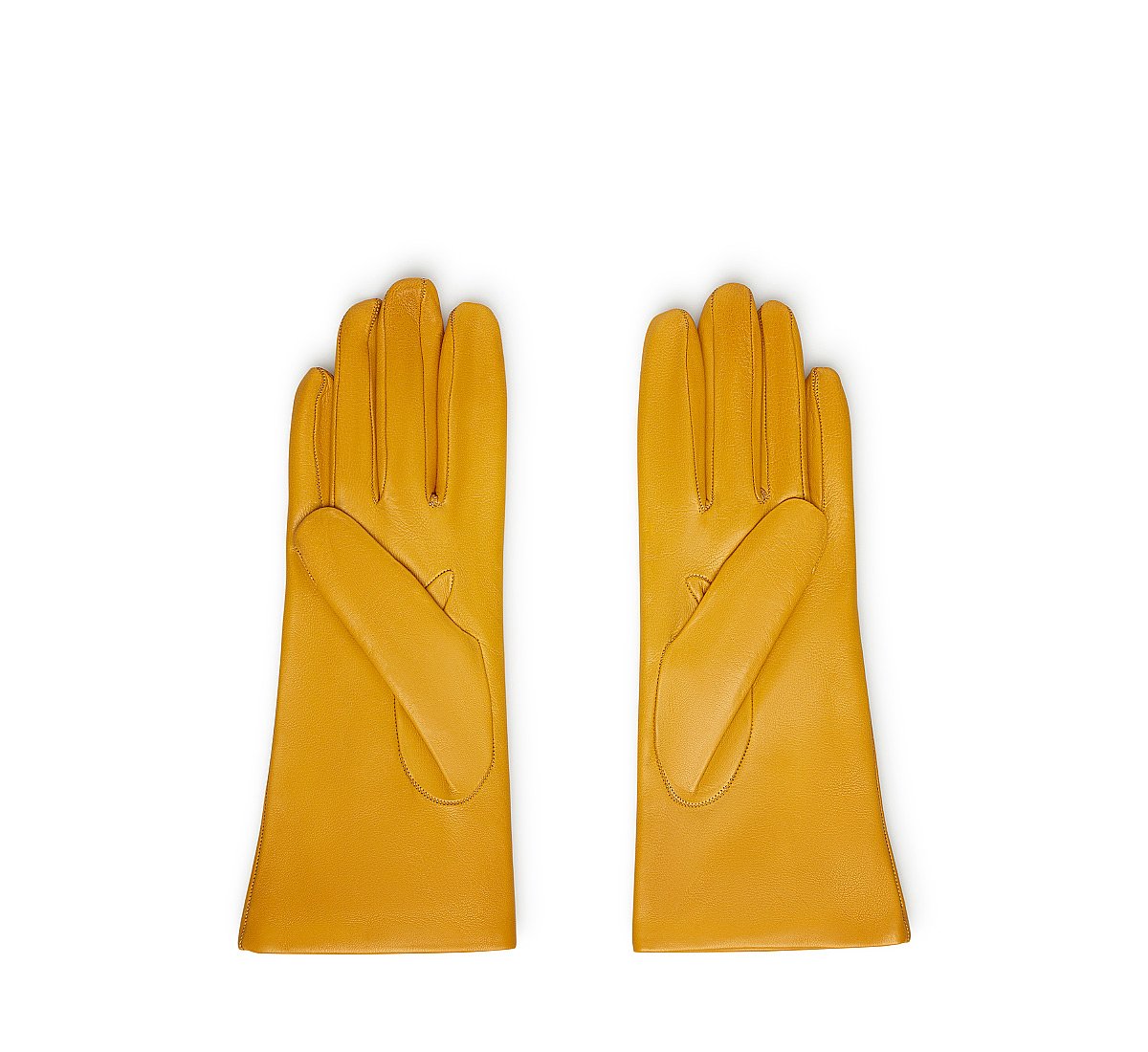 Желтые кожаные перчатки