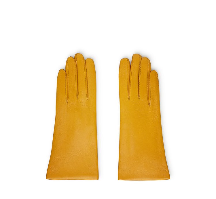 Yellow leather gloves