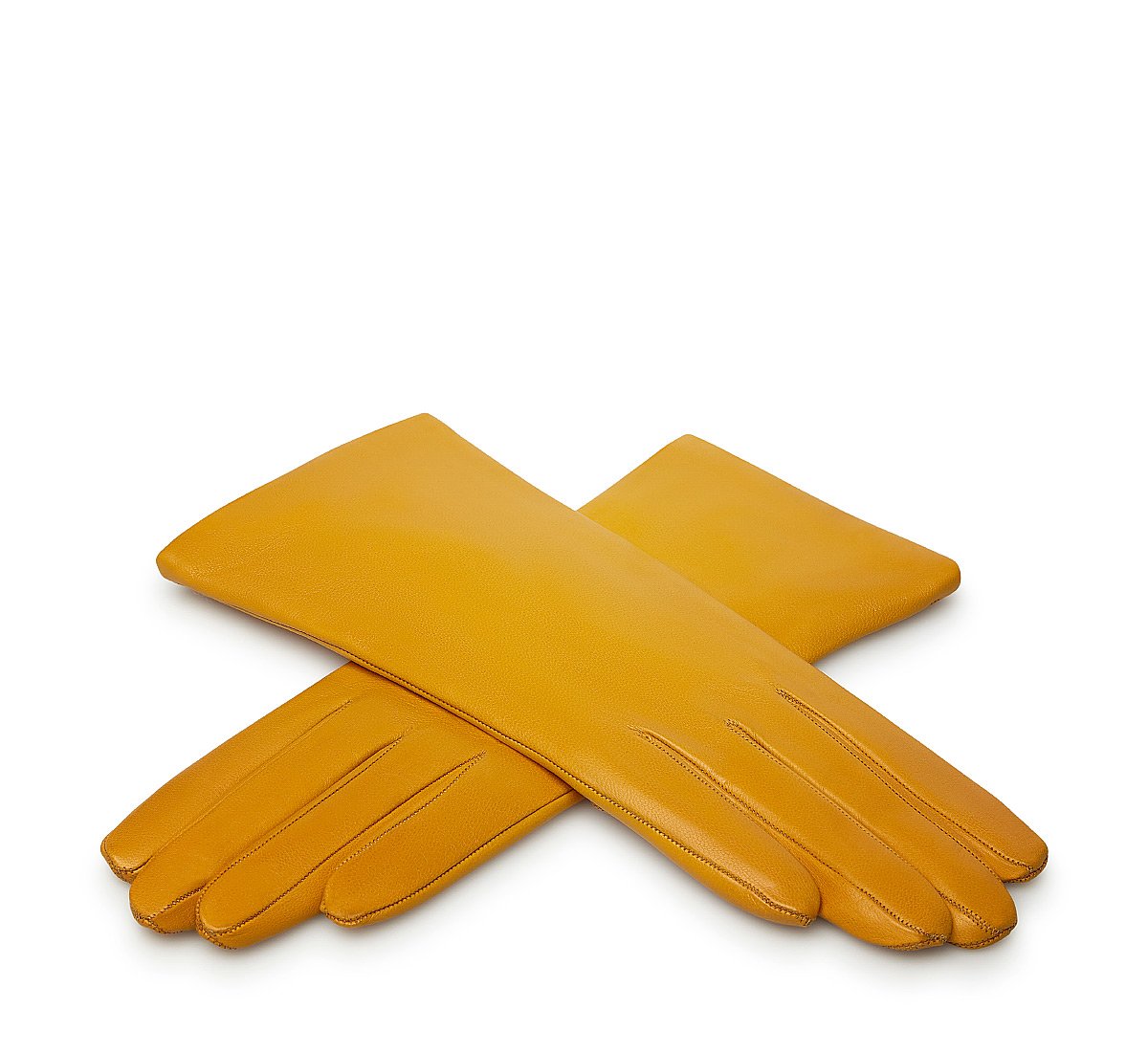 Желтые кожаные перчатки