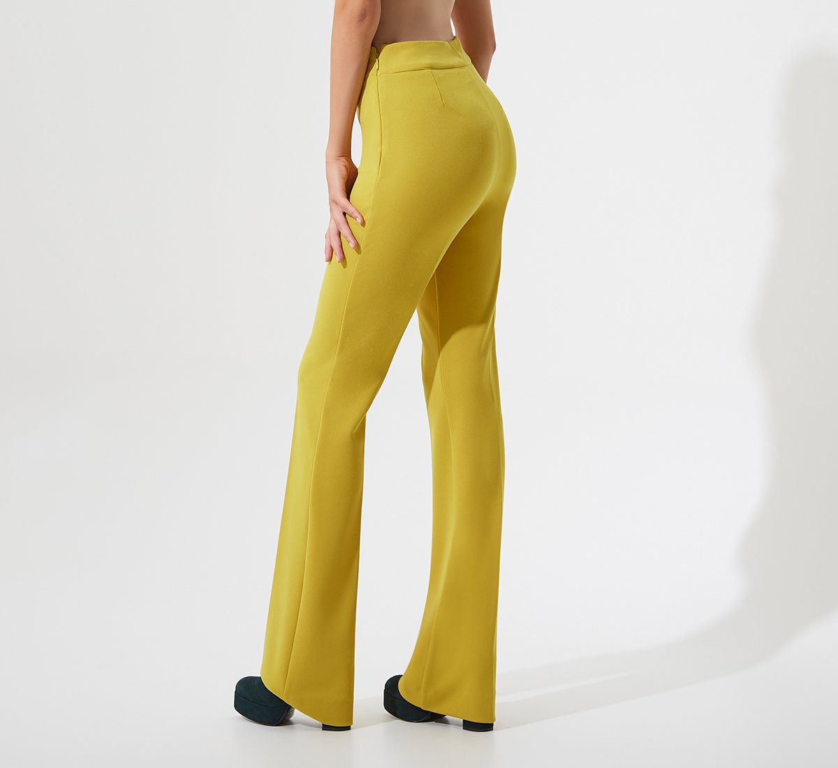 Yellow high waisted trousers