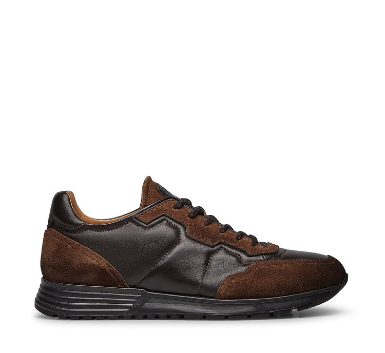 Sneaker in suede and nappa leather