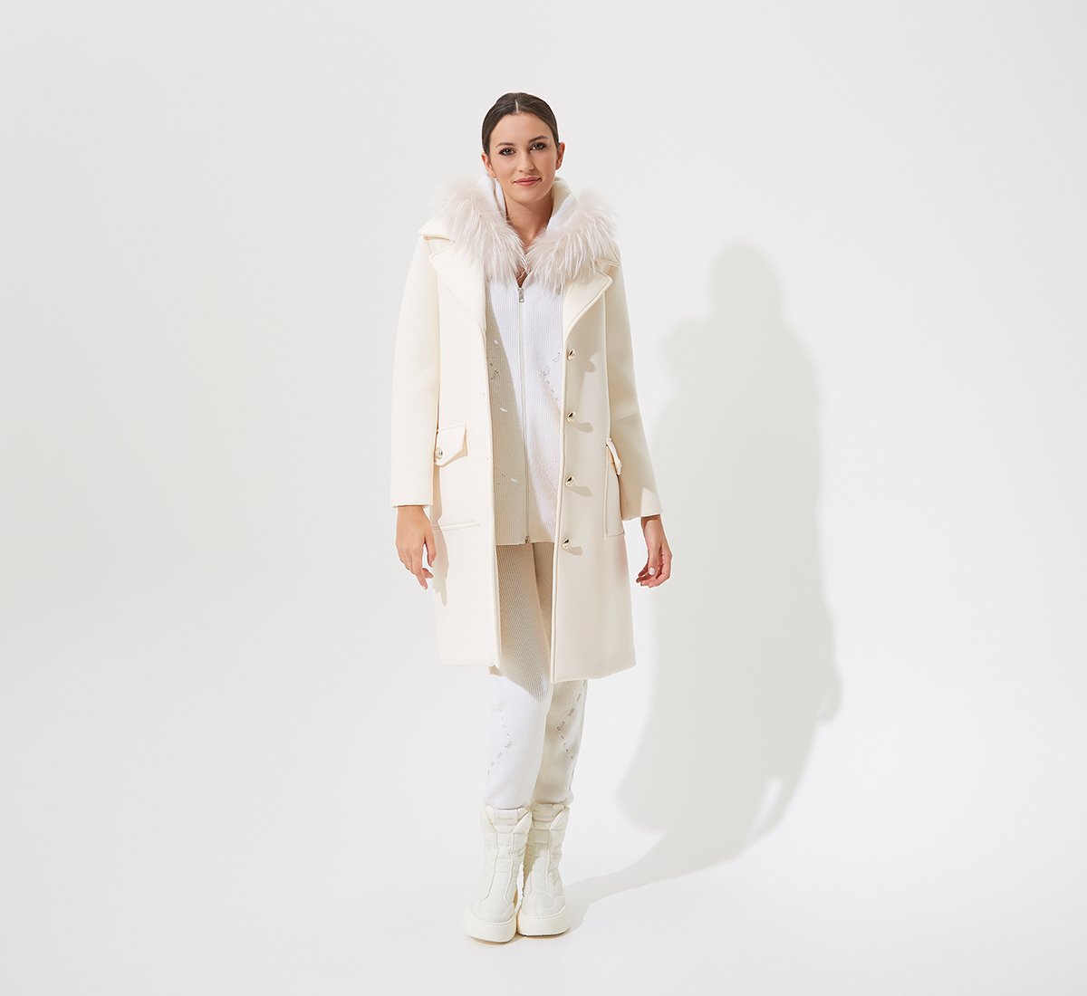 White midi coat