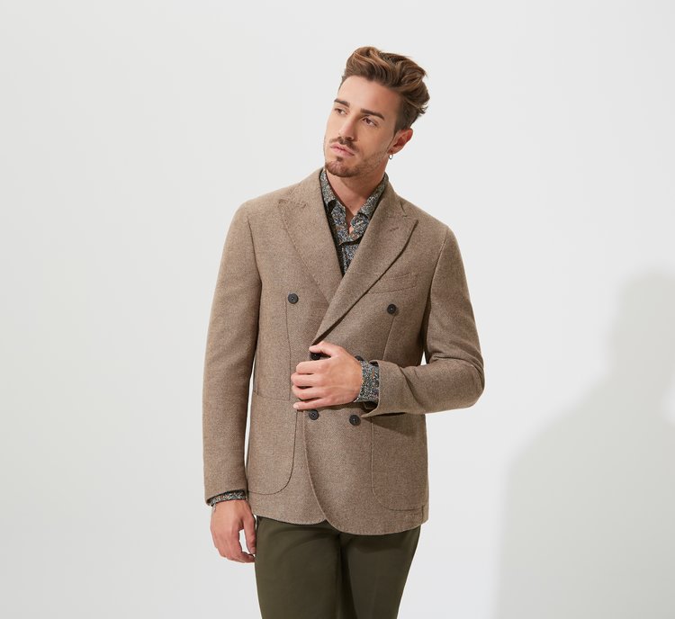 Beige double-breasted jacket