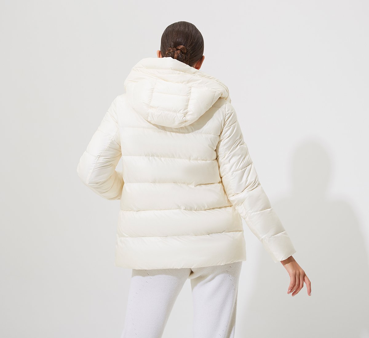 White puffer coat