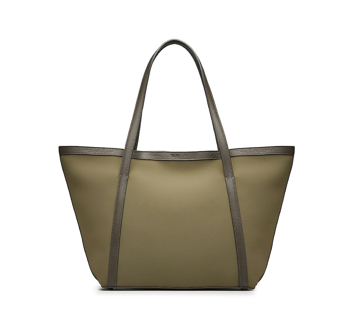 Borsa shopper in tessuto e pelle