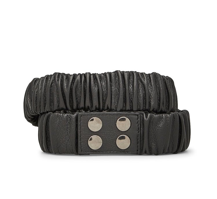Stretchy nappa leather belt