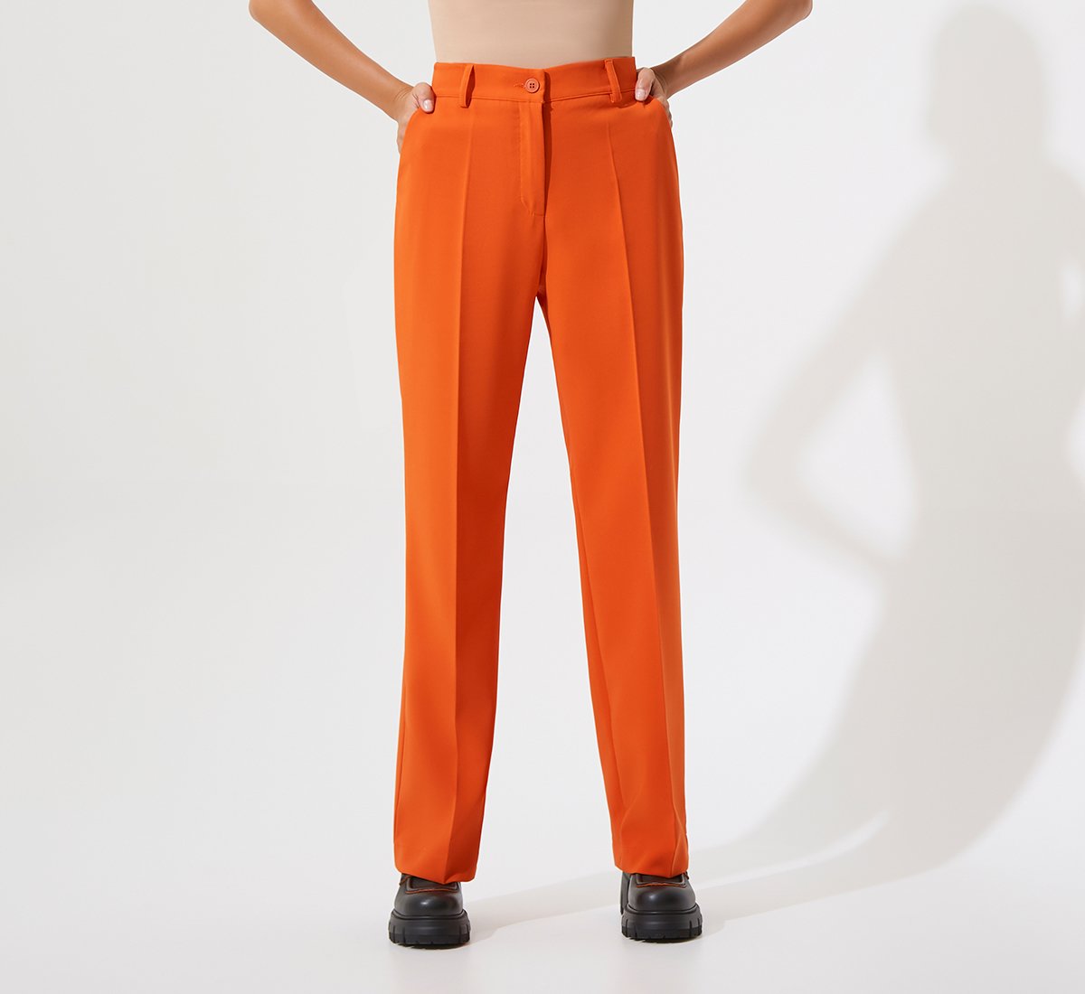 Pantalone arancione slim fit