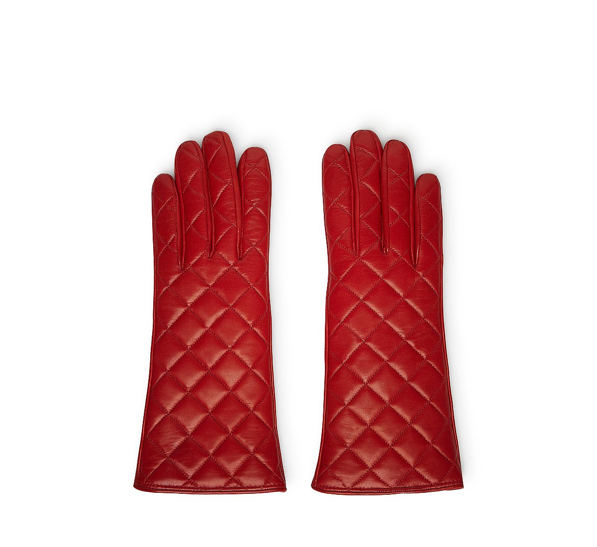 Red quilted gloves