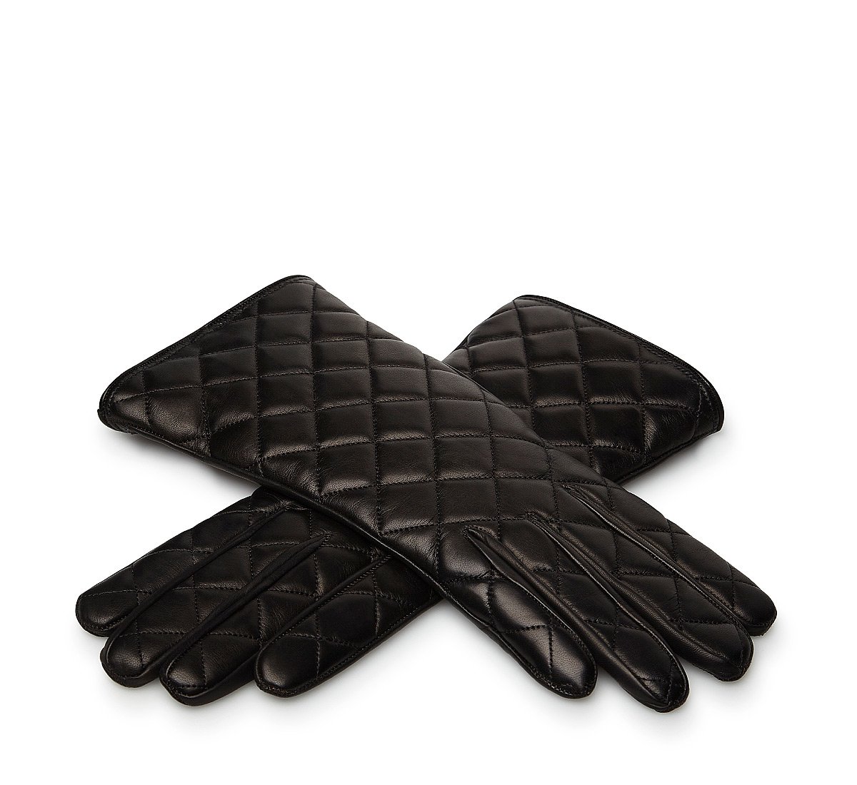 Черные стеганые перчатки