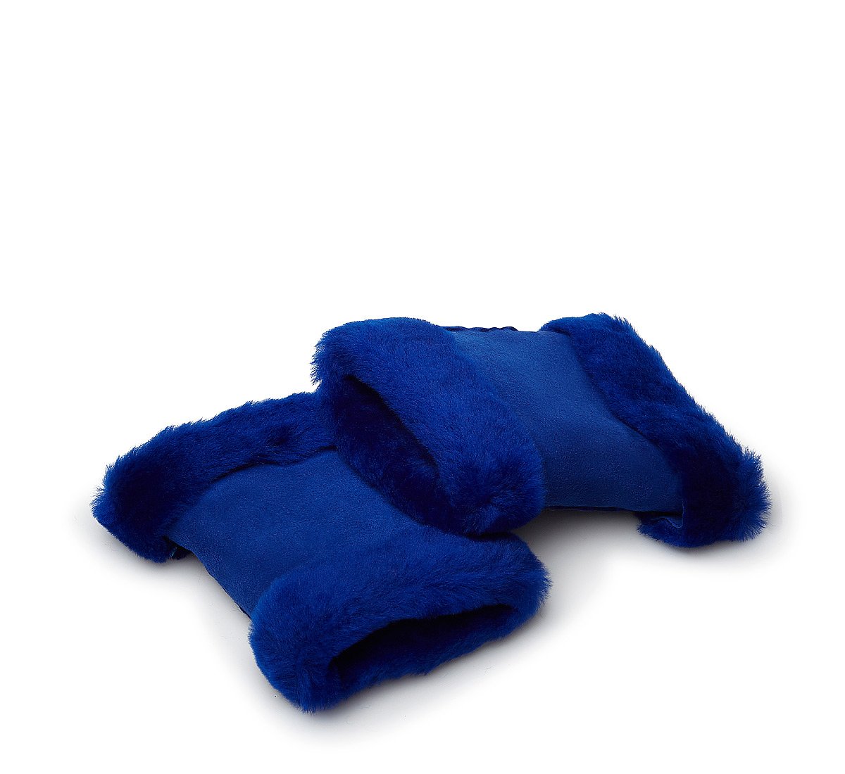 Blue fingerless gloves