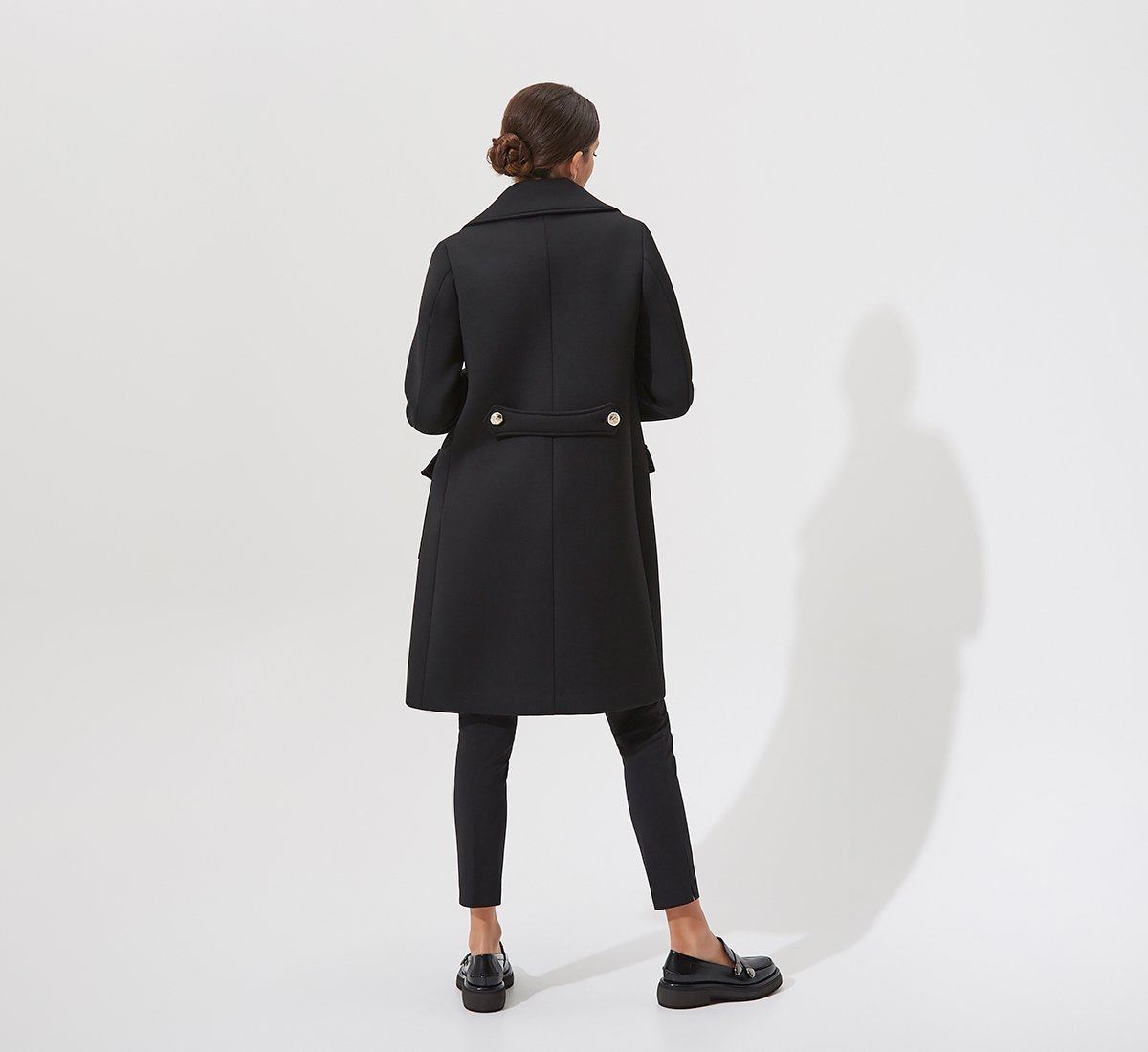 Black midi coat