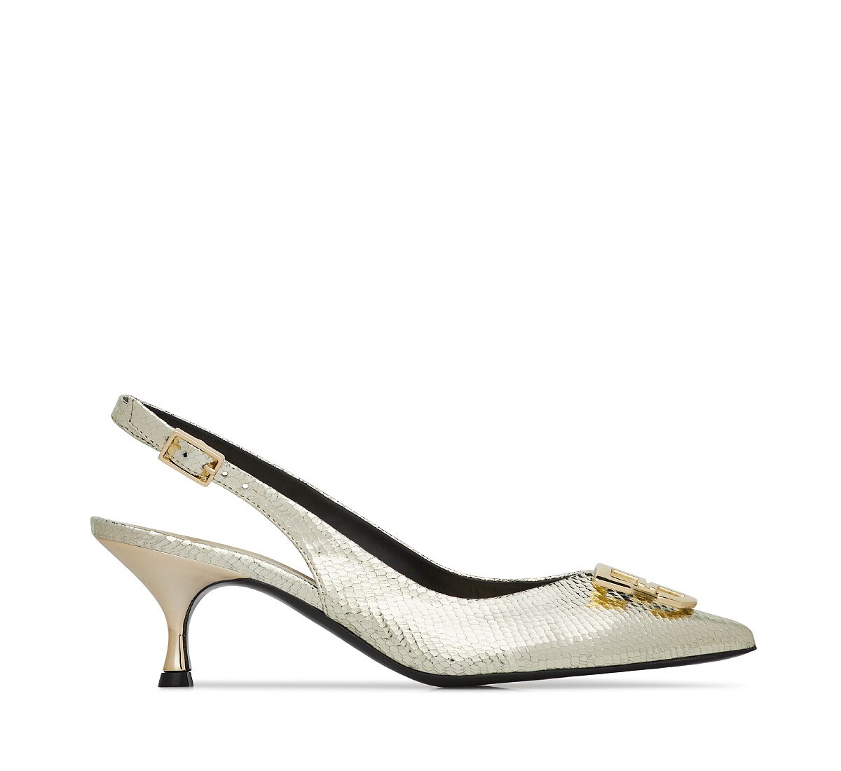 Fabi slingback in mini viper effect leather