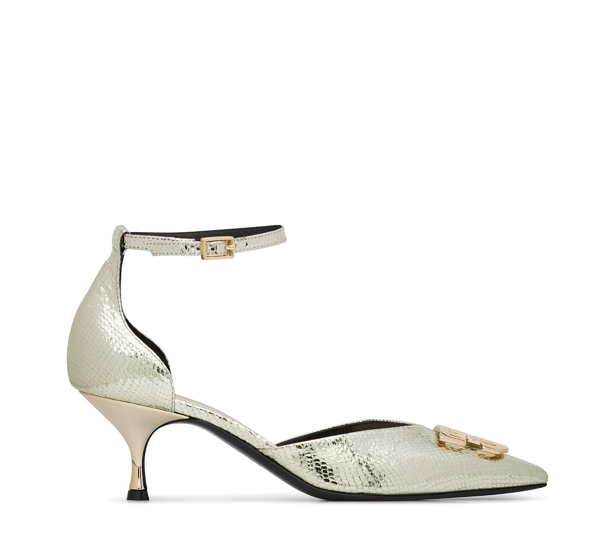 Fabi décolleté in mini-viper effect leather