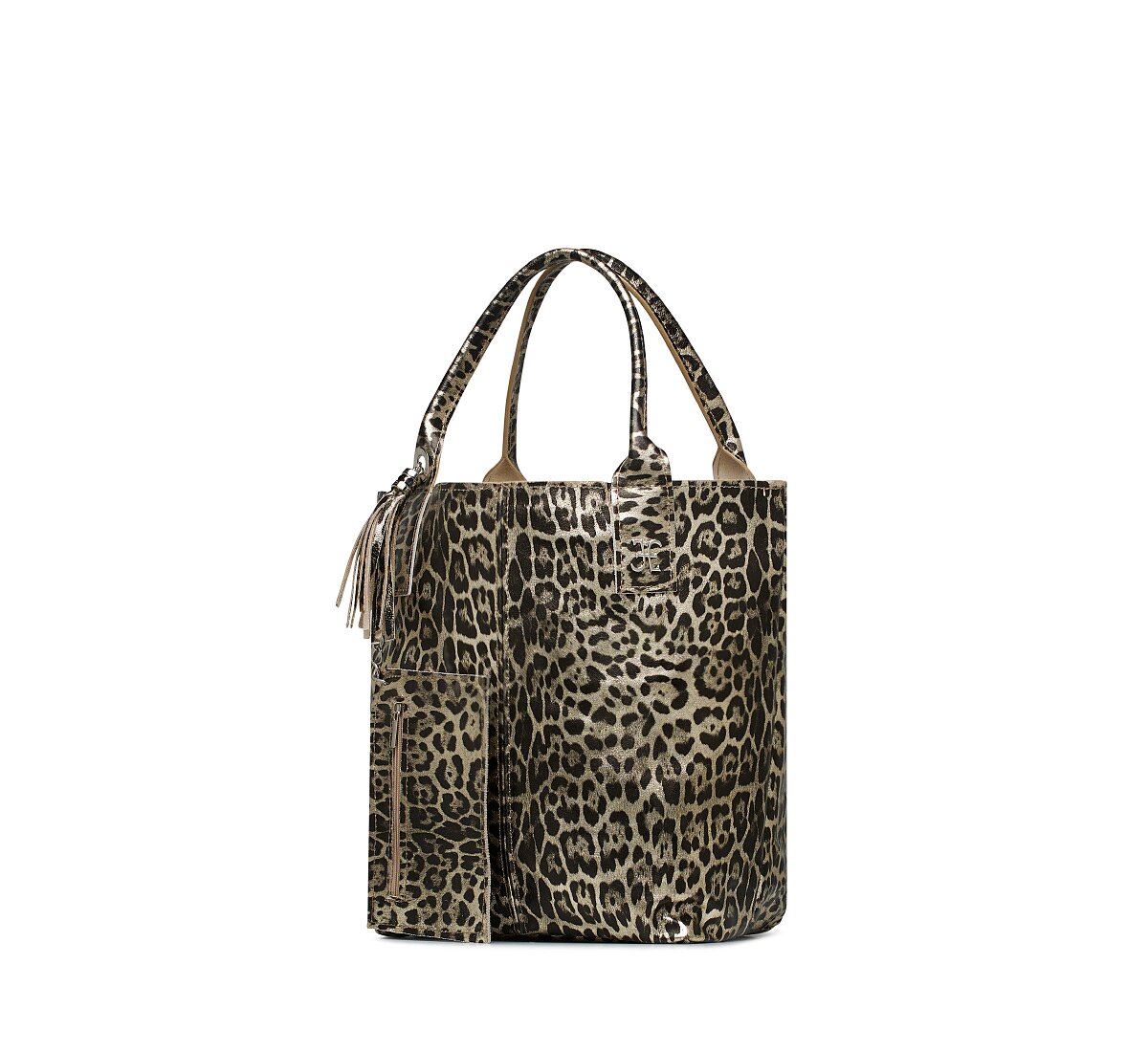 Handbag with animal print