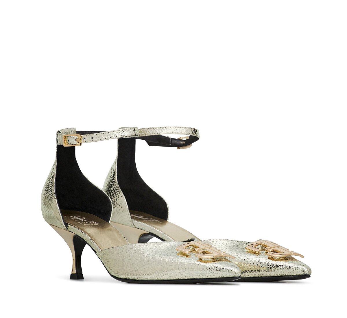 Fabi décolleté in mini-viper effect leather