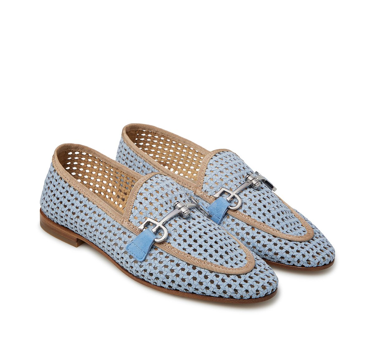 Perforated suede leather loafer