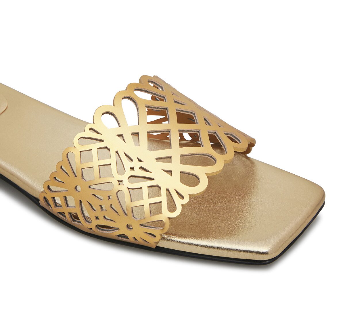 Fabi laminated nappa slide sandal