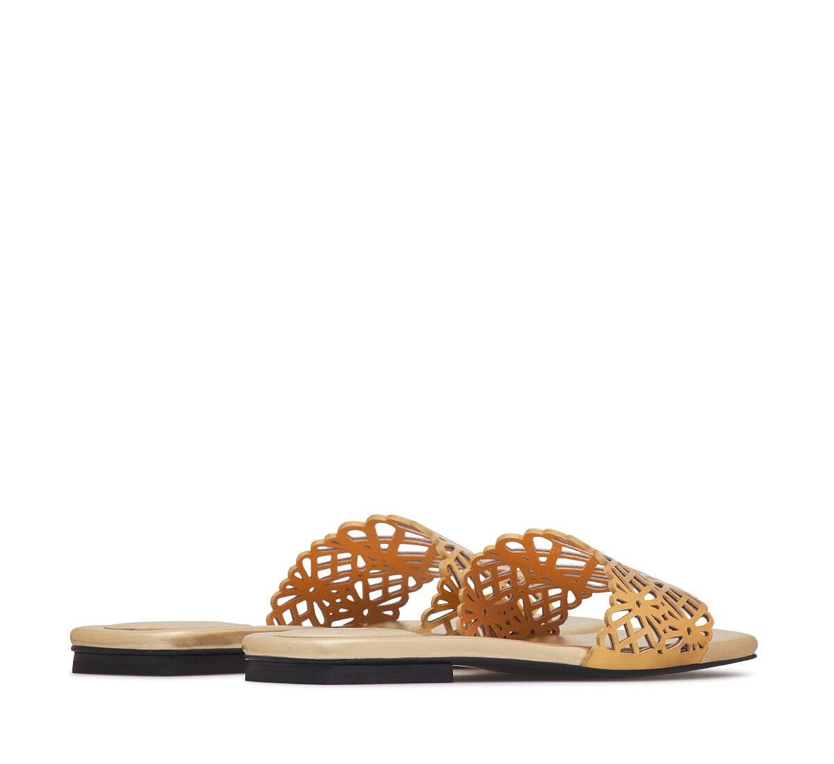 Fabi laminated nappa slide sandal