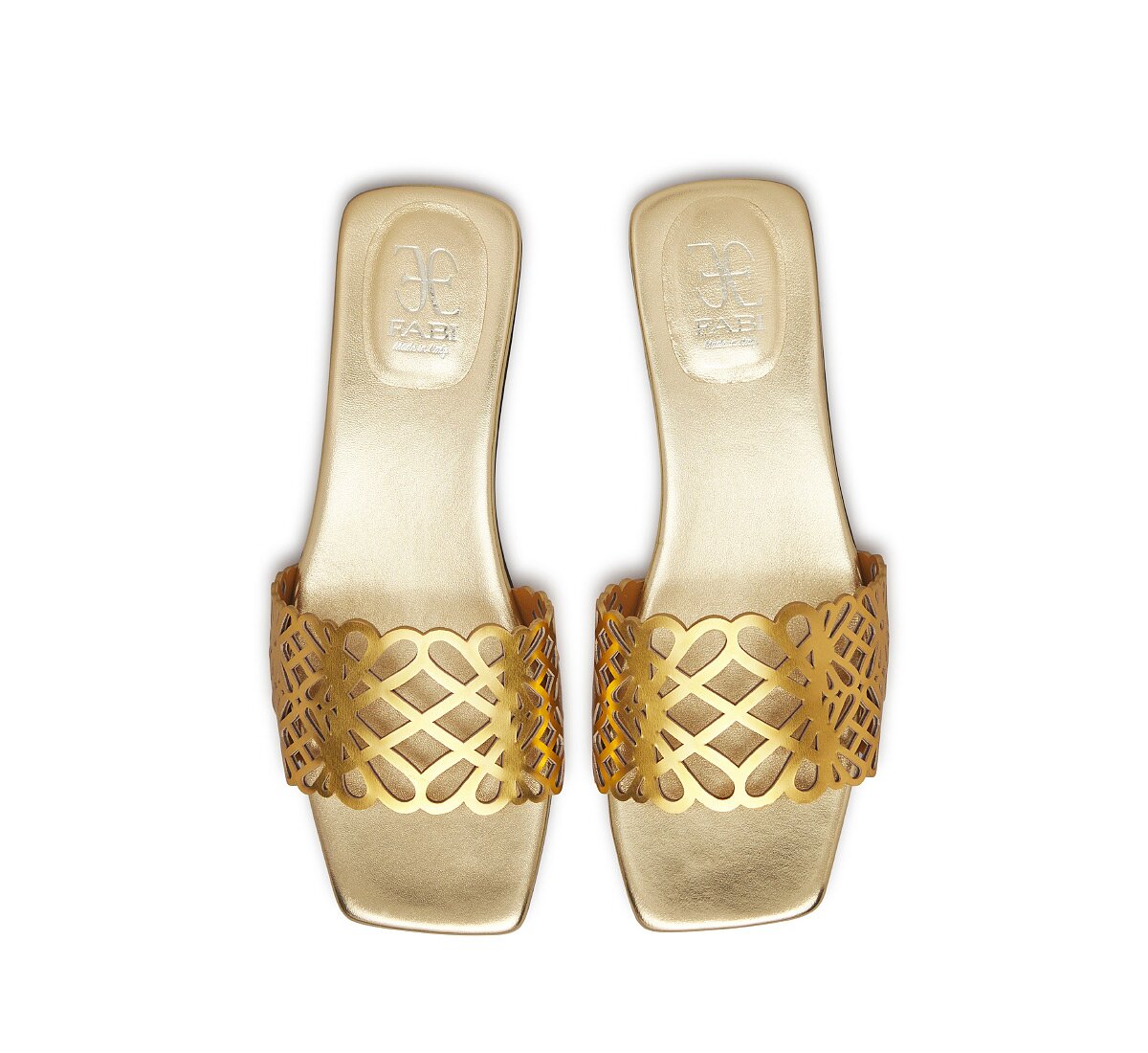 Fabi laminated nappa slide sandal