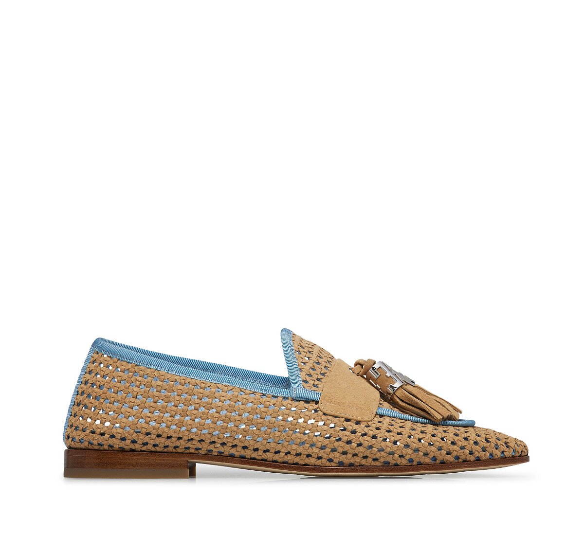 Perforated suede leather loafer