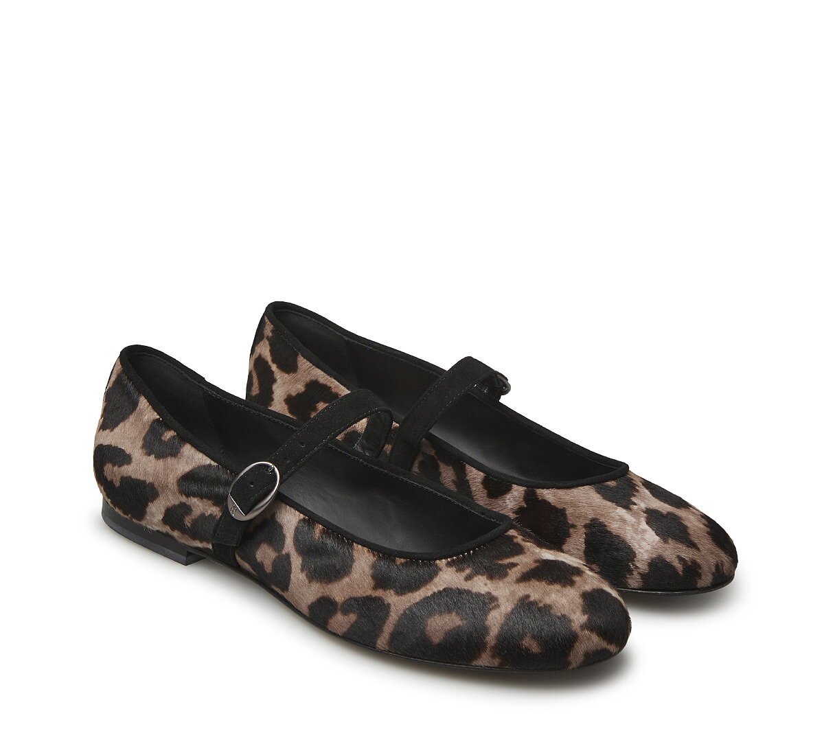 Fabi Leopard-Print Calf Hair Ballet Flats