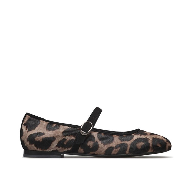 Fabi Leopard-Print Calf Hair Ballet Flats