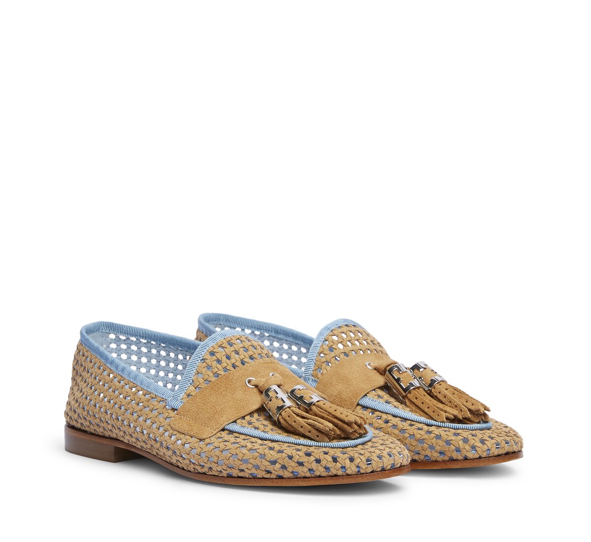 Perforated suede leather loafer