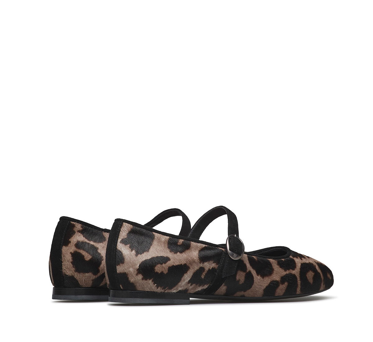 Fabi Leopard-Print Calf Hair Ballet Flats