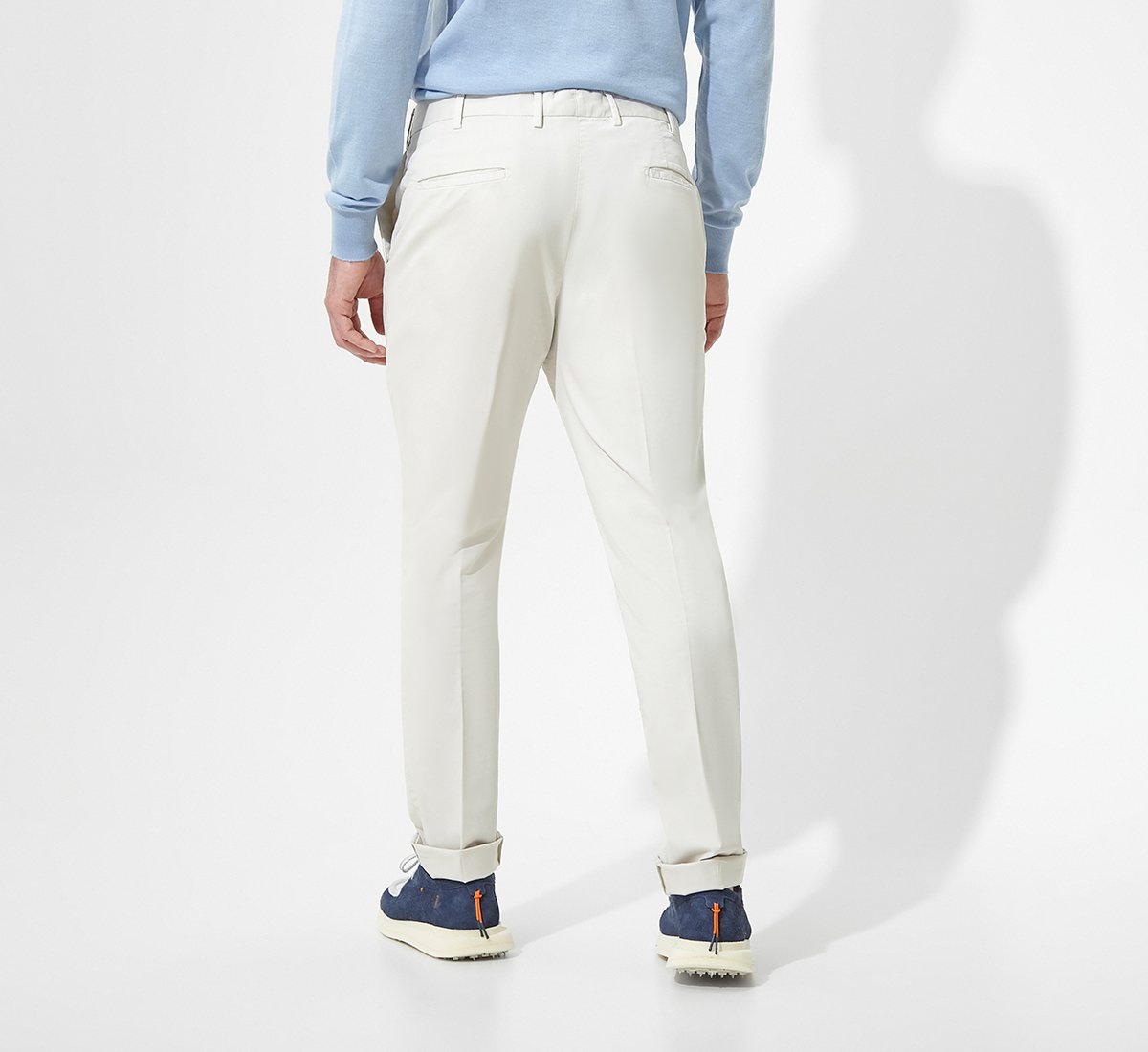Regular fit white trousers