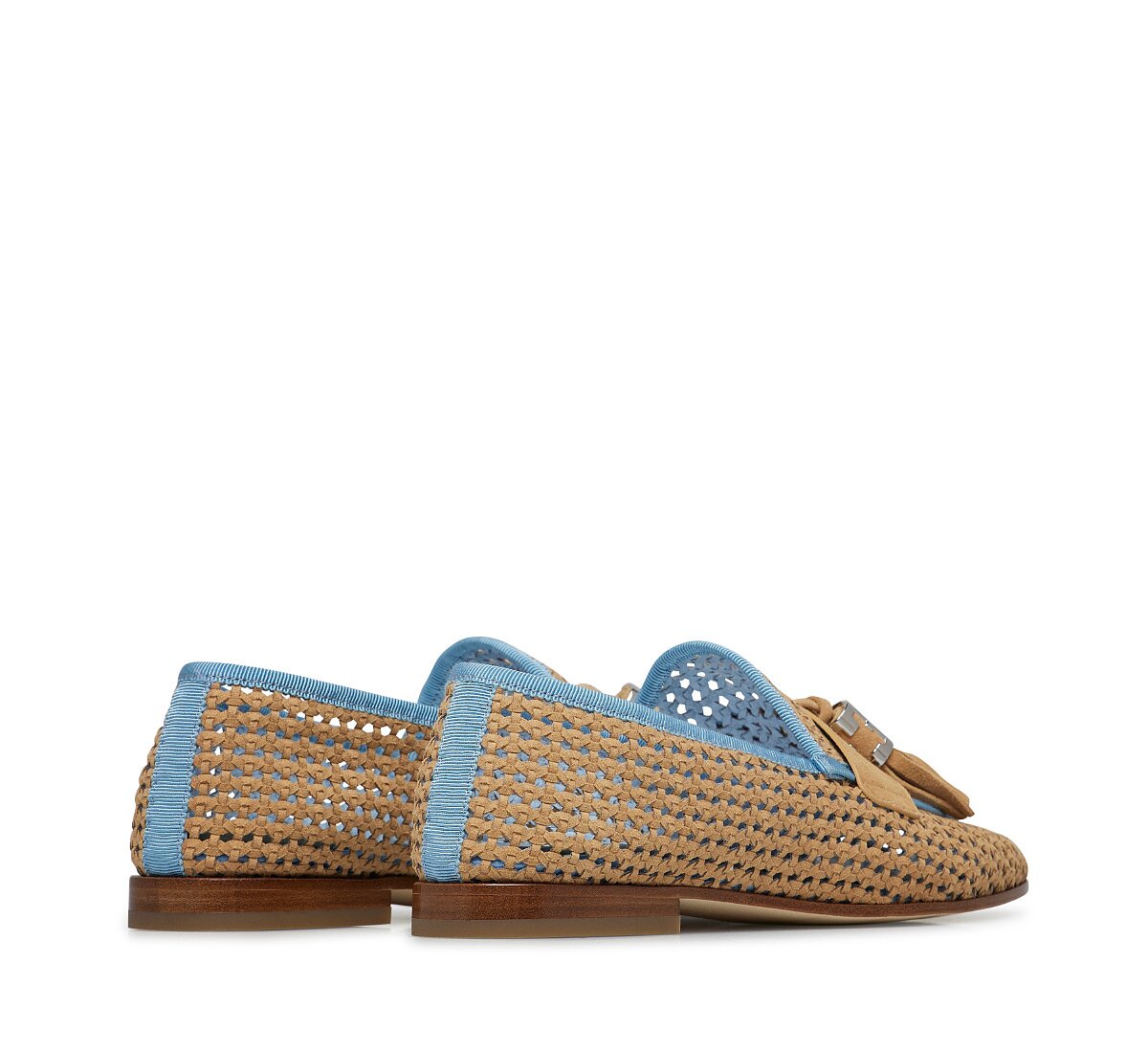 Perforated suede leather loafer