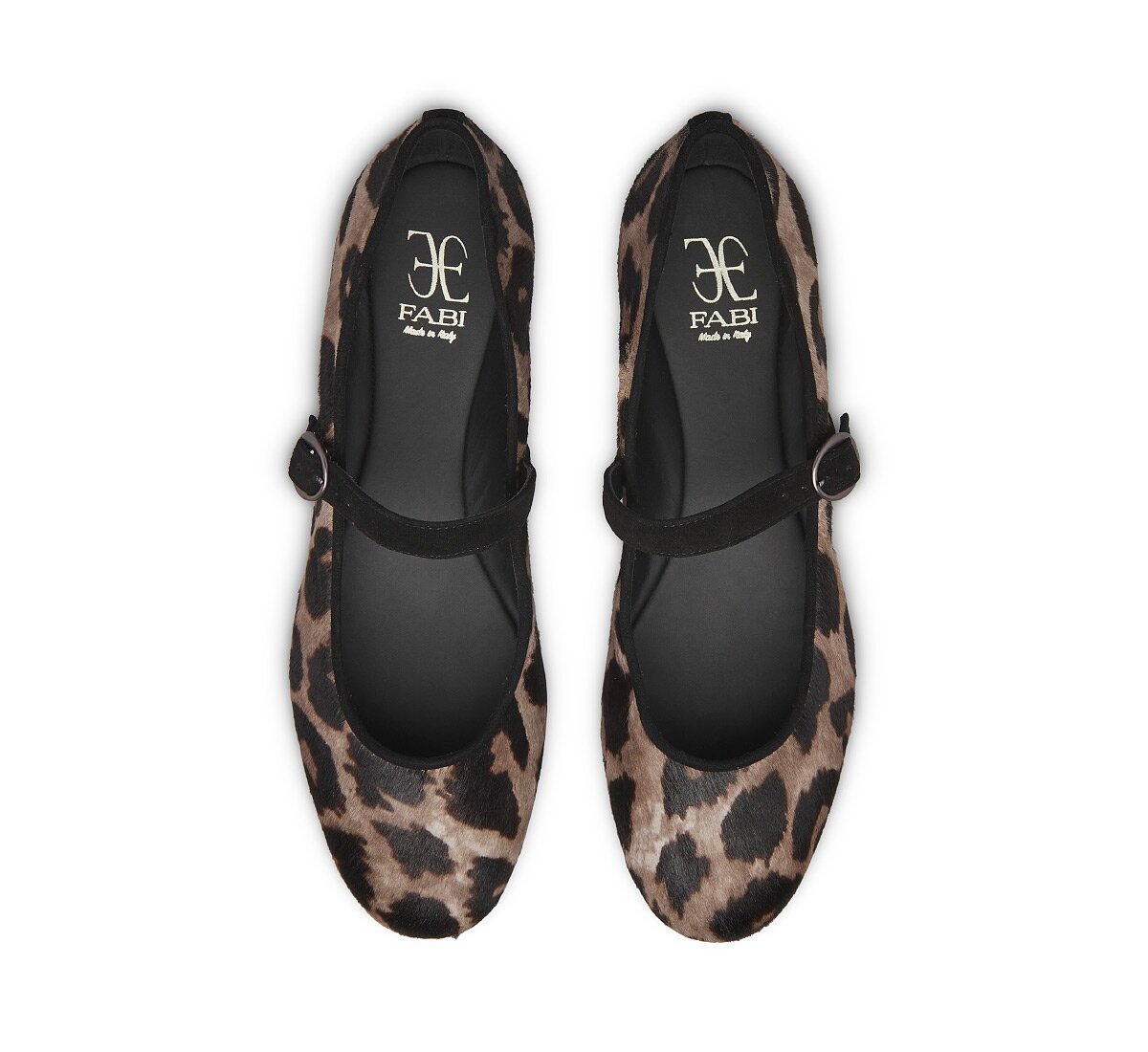 Fabi Leopard-Print Calf Hair Ballet Flats