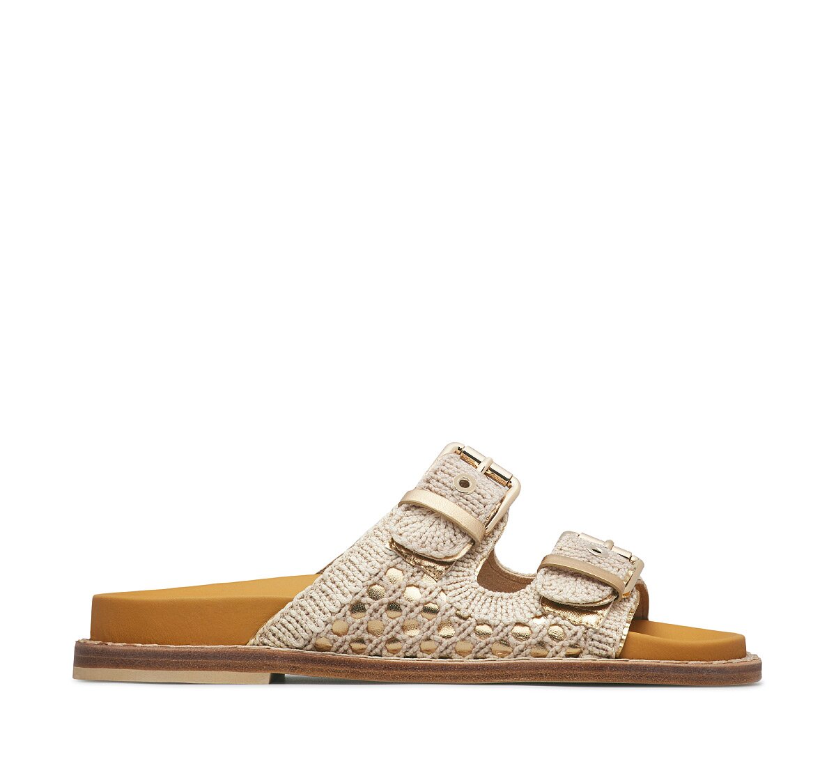 Sandalo in nappa e crochet