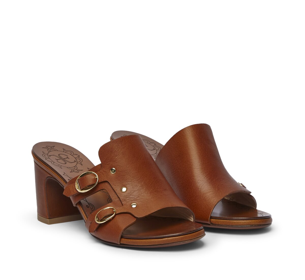 Сандалии Fabi из телячьей кожи с двойной пряжкой