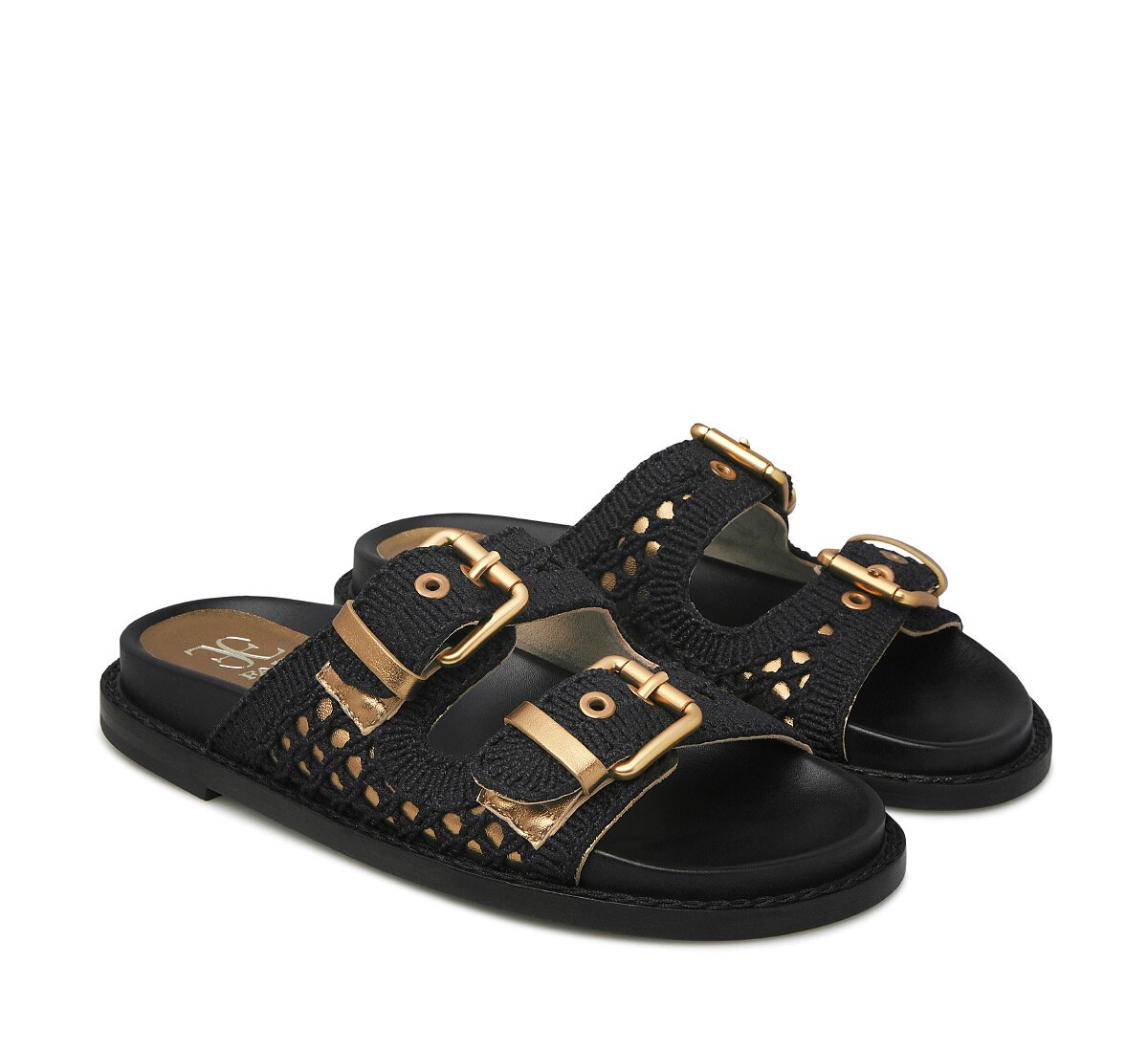 Nappa leather and crochet sandal