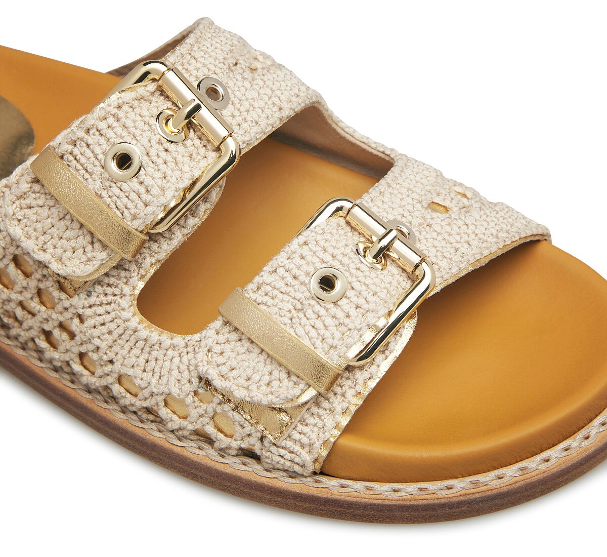 Sandalo in nappa e crochet