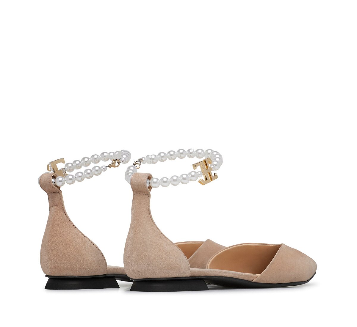 Балетки Fabi с ремешком из жемчуга