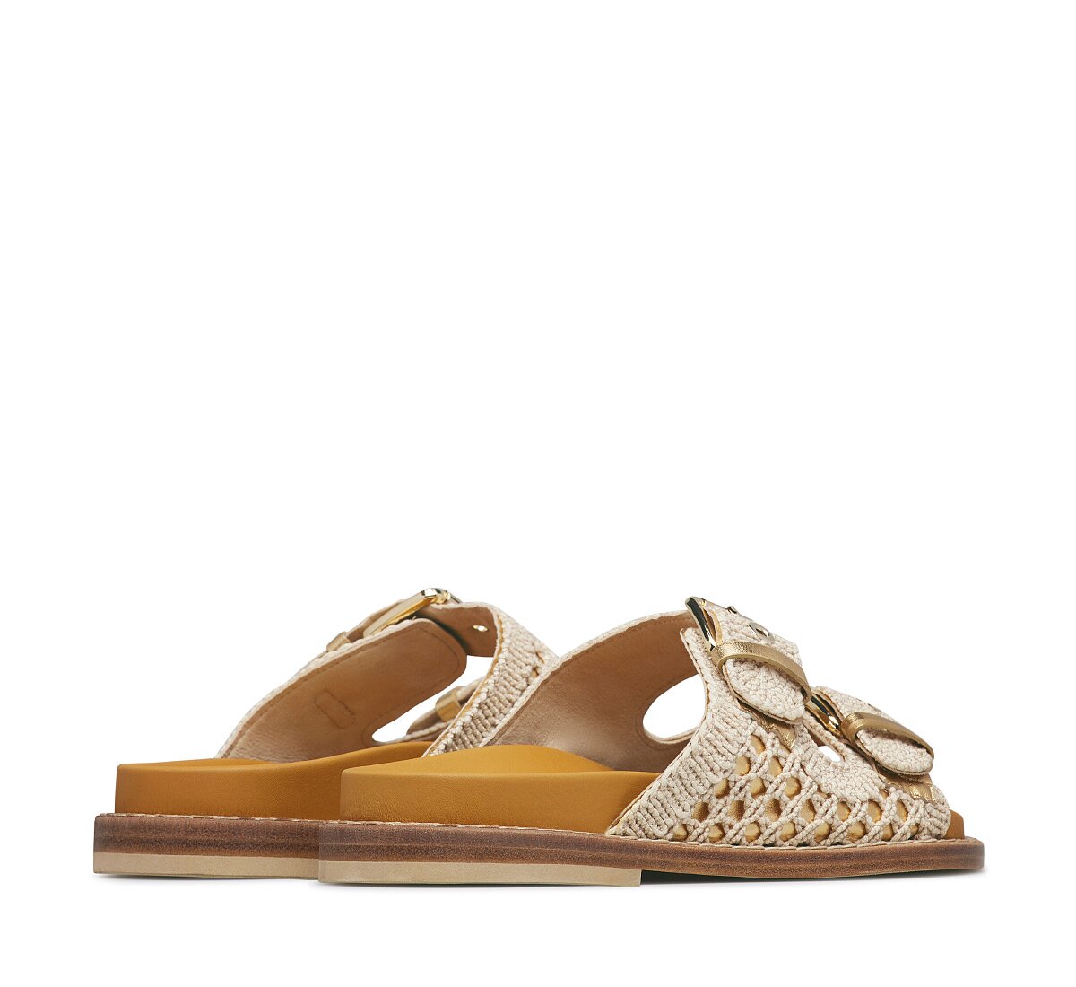 Sandalo in nappa e crochet