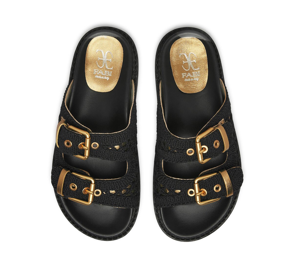 Nappa leather and crochet sandal