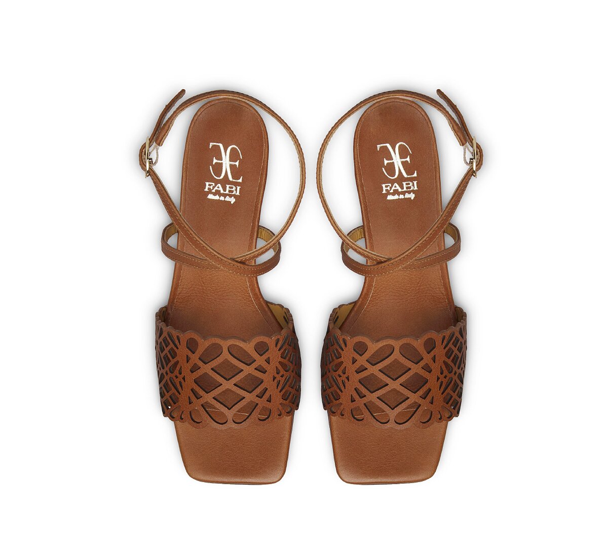 Sandal in perforated calfskin