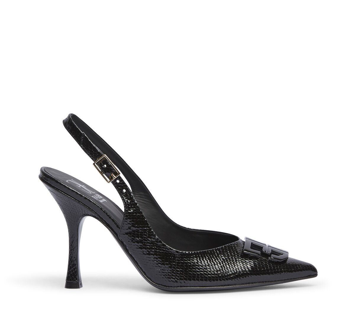 Fabi slingback in mini viper effect leather