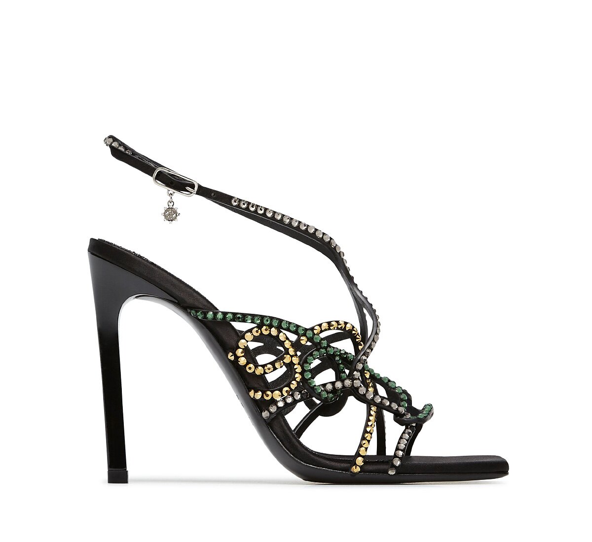 Fabi suede sandal with crystals