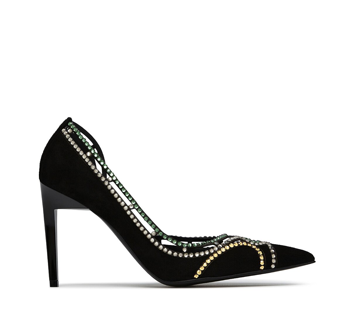 Fabi pump with rhinestones