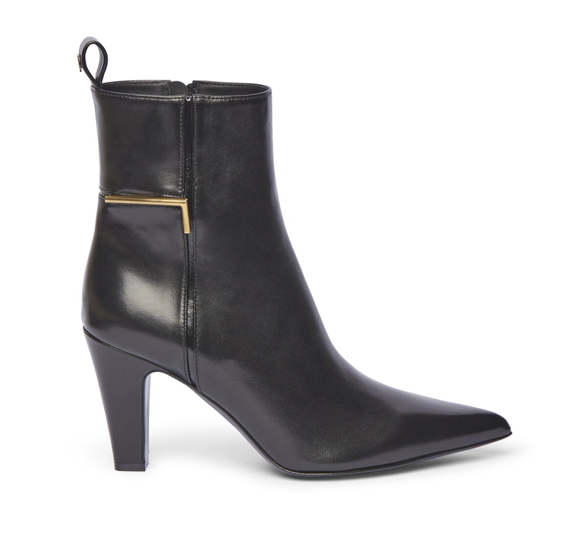 Fabi nappa leather ankle boot with gold detail