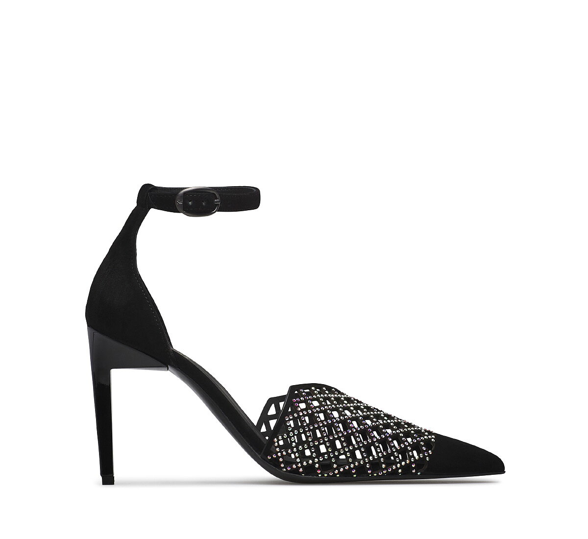 Fabi suede pumps with crystals