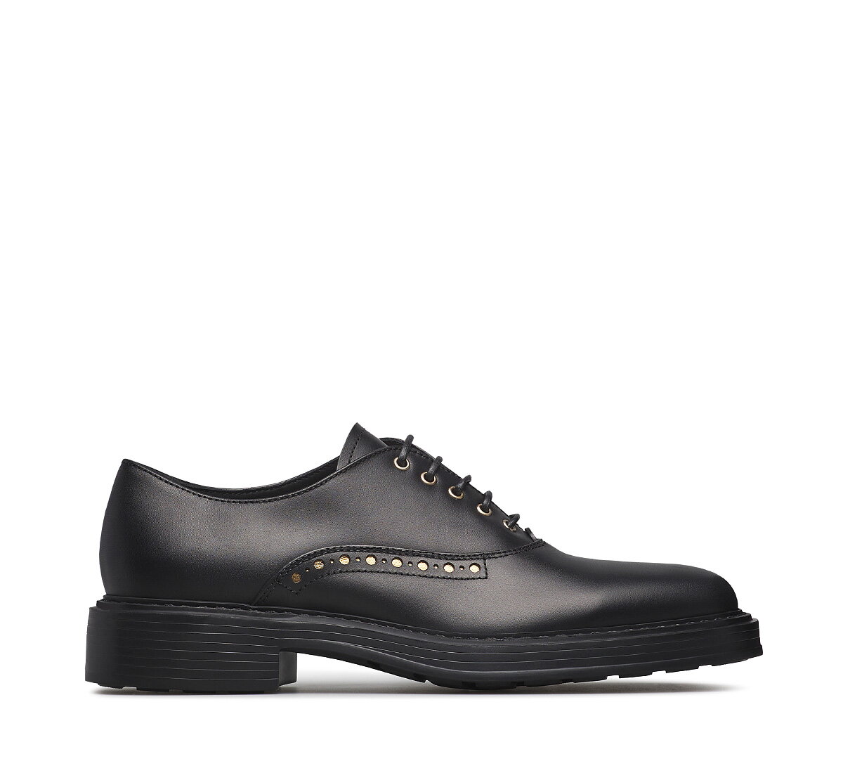 Fabi calfskin lace-up shoes with gold details