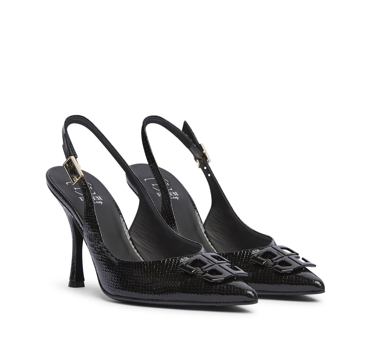 Fabi slingback in mini viper effect leather