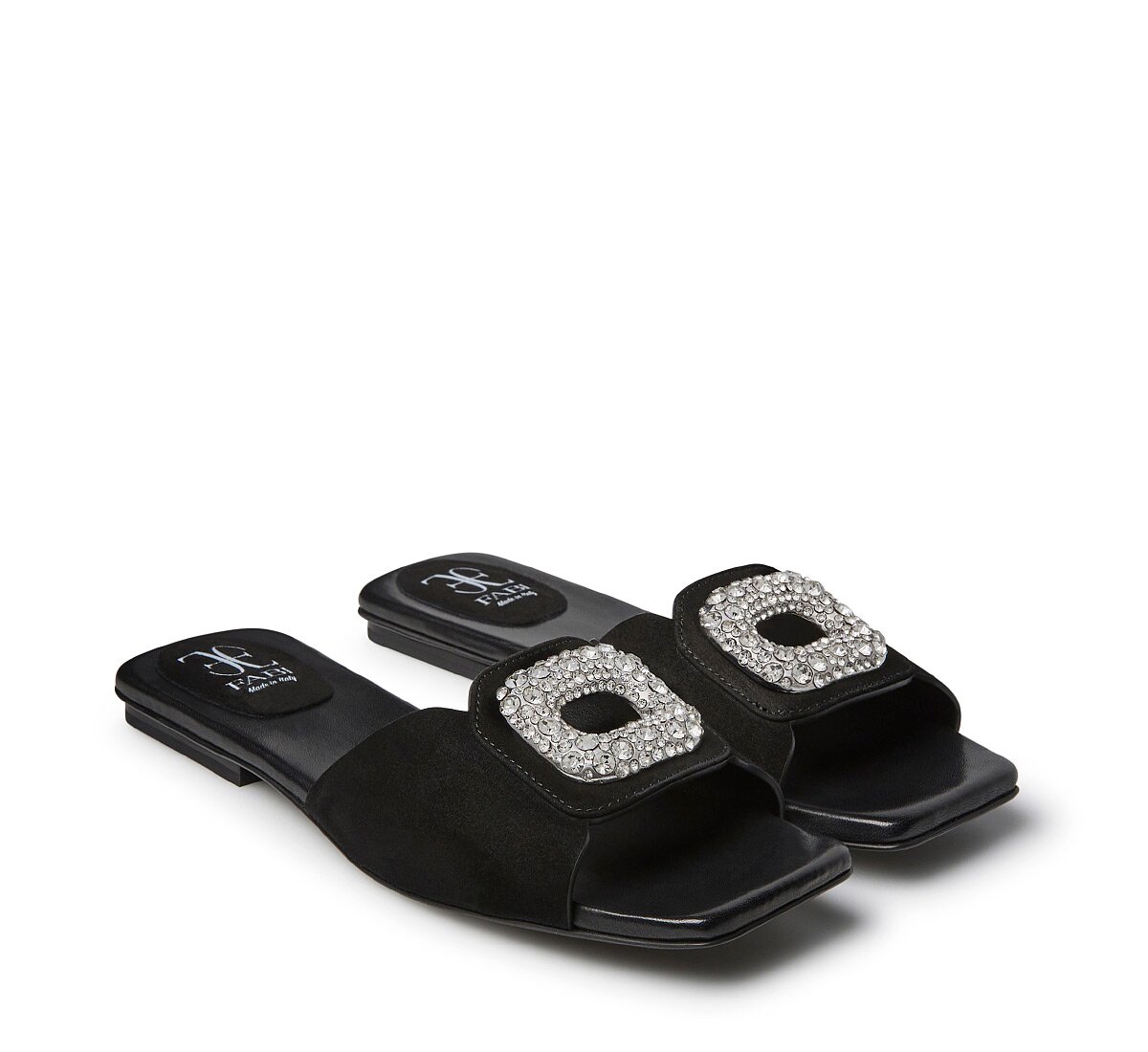 Fabi sandal with jewel buckle.