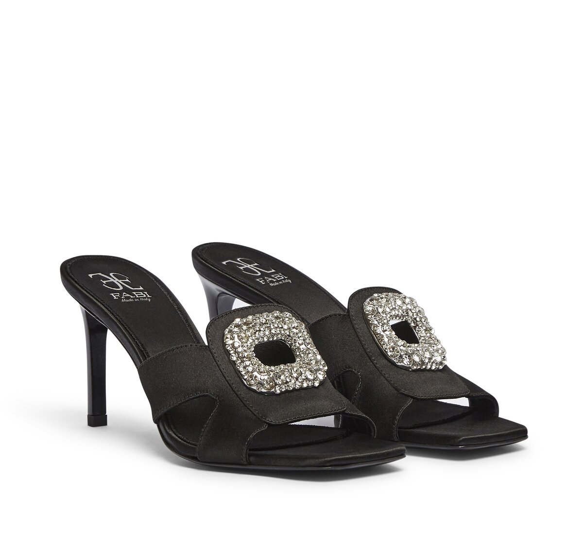 Fabi suede sandal with jeweled buckle