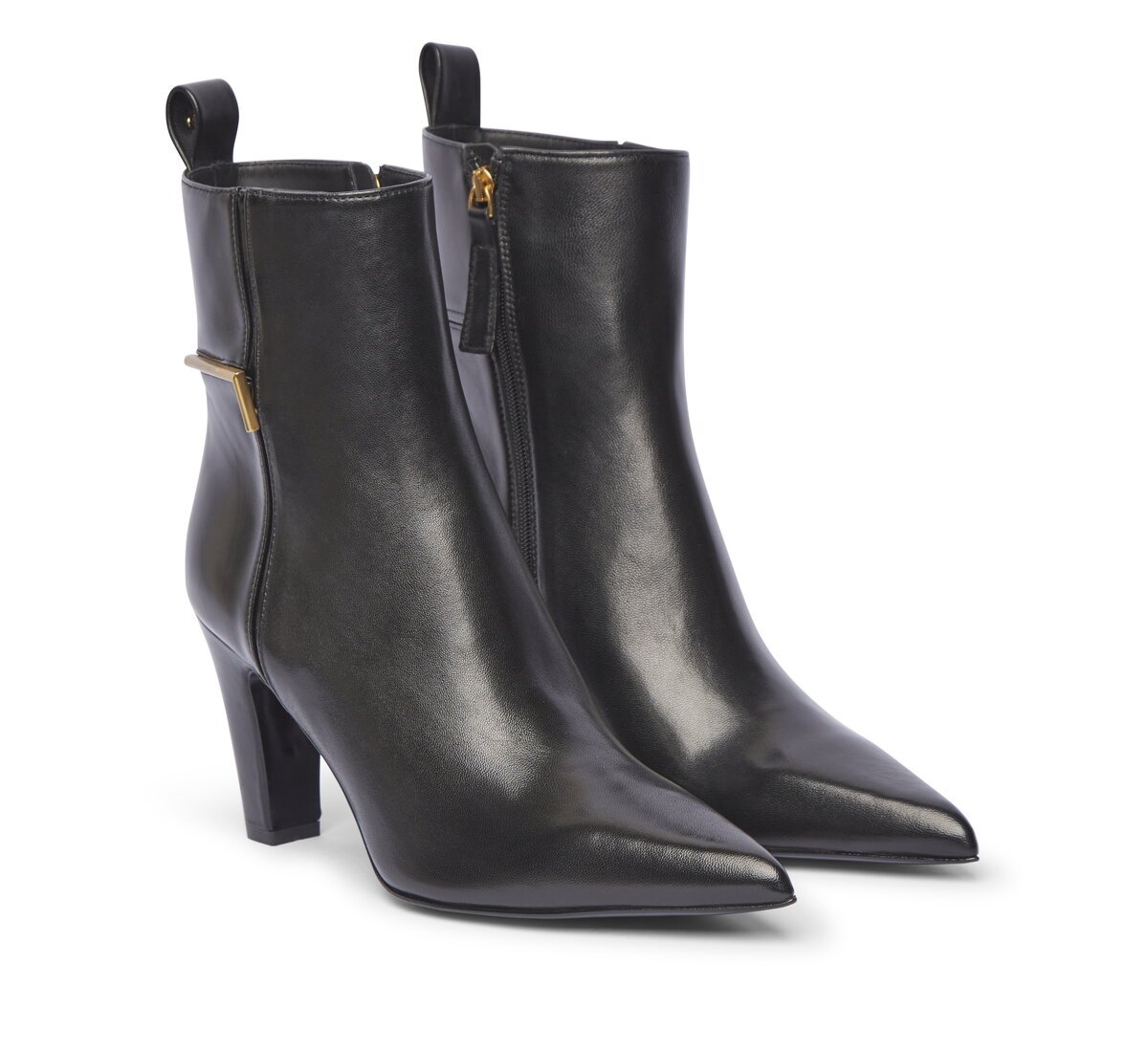Fabi nappa leather ankle boot with gold detail